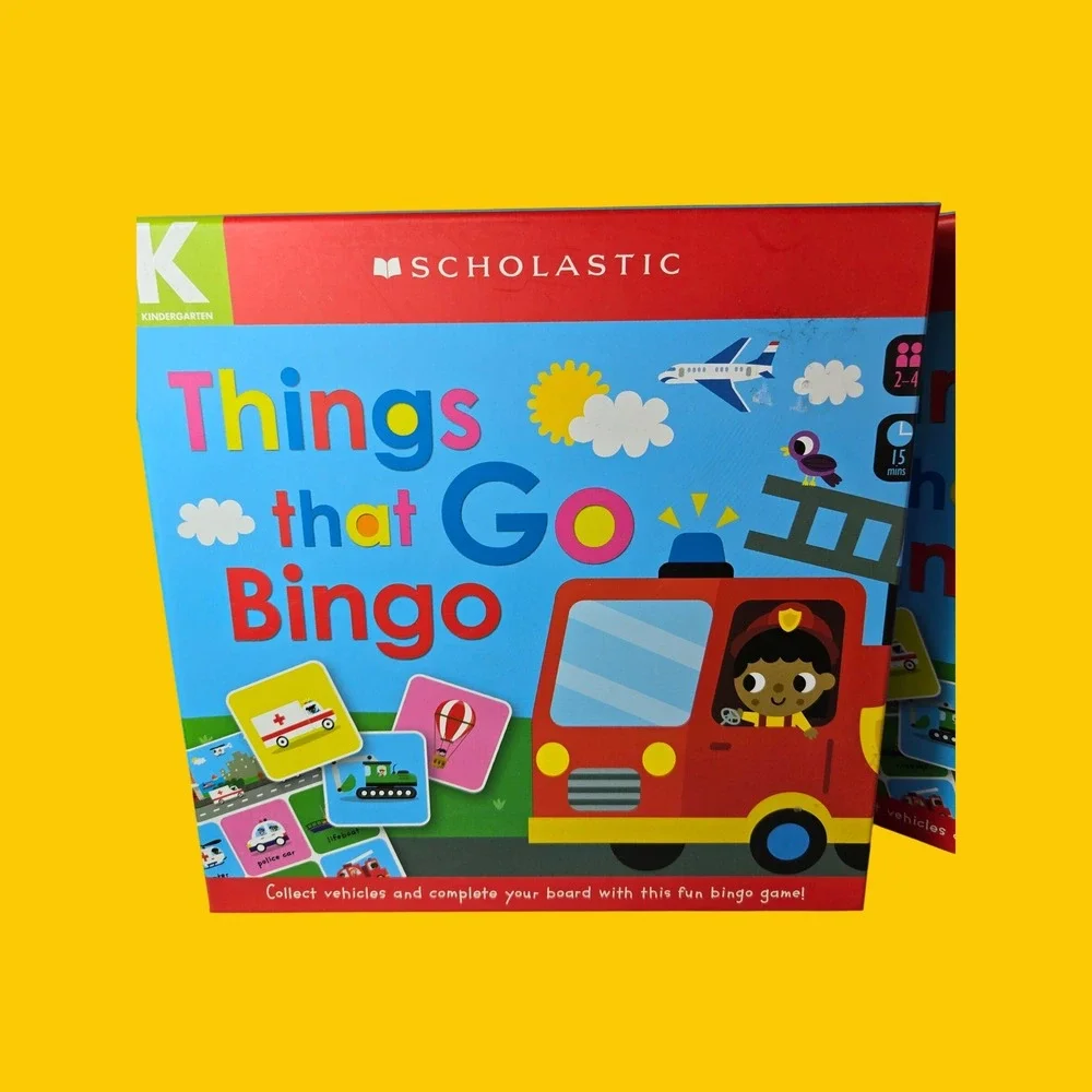 Scholastic Things That Go Bingo Game Bundle 2 Pack Kindergarten Educational Toy